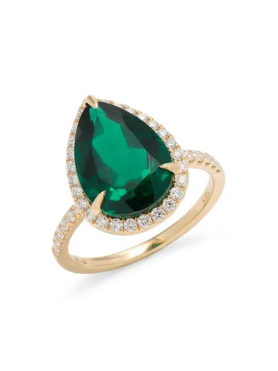 Effy Women's 14k Yellow Gold, Emerald & Lab Grown Diamond Ring