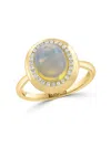 Effy Women's 14k Yellow Gold, Ethiopian Opal & 0.13 Tcw Diamond Cocktail Ring In Gold