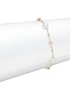 Effy Women's 14k Yellow Gold, Freshwater Pearl & Diamond Station Bracelet In Yellow Gold