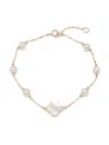 Effy Women's 14k Yellow Gold, Freshwater Pearl & Mother-of-pearl Bracelet In Gold