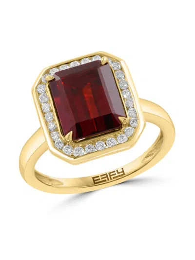 Effy Women's 14k Yellow Gold, Garnet & Diamond Ring