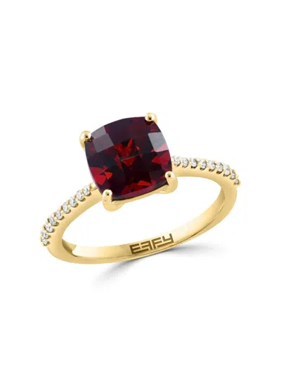 Effy Women's 14k Yellow Gold, Garnet & Diamond Ring