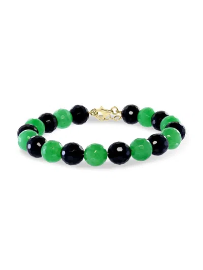 Effy Women's 14k Yellow Gold, Jade & Onyx Bracelet
