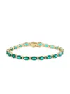 Effy Women's 14k Yellow Gold, Lab-grown Emerald & 0.51 Tcw Lab-grown Diamond Bracelet In Gold