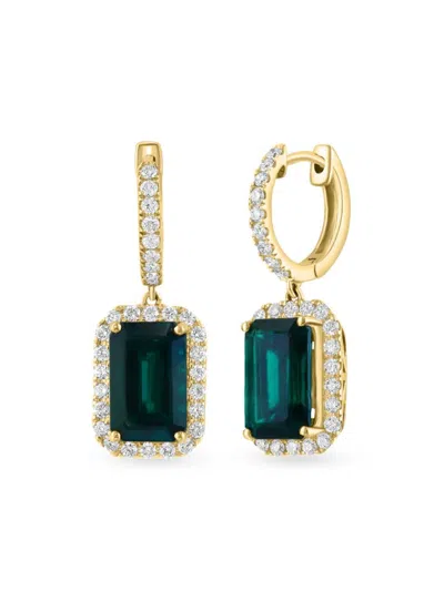 Effy Women's 14k Yellow Gold, Lab Grown Emerald & Lab Grown Diamond Drop Earrings