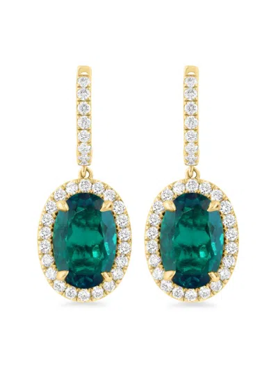 Effy Women's 14k Yellow Gold, Lab Grown Emerald & Lab Grown Diamond Drop Earrings