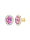 Effy Women's 14k Yellow Gold, Lab Grown Pink Sapphire & Lab Grown Diamond Stud Earrings In Pink Gold