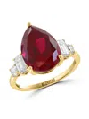 Effy Women's 14k Yellow Gold, Lab-grown Ruby & Lab-grown Diamond Ring