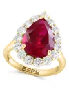 Effy Women's 14k Yellow Gold, Lab Grown Ruby & Lab Grown Diamond Ring In Ruby