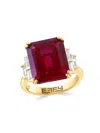 EFFY WOMEN'S 14K YELLOW GOLD, LAB GROWN RUBY & LAB GROWN DIAMOND RING