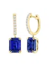 Effy Women's 14k Yellow Gold, Lab Grown Sapphire & Lab Grown Diamond Drop Earrings In Yellow Gold