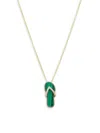 Effy Women's 14k Yellow Gold, Malachite & 0.06 Tcw Diamond Flip-flop Pendant Necklace In Gold