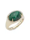 Effy Women's 14k Yellow Gold, Malachite & 0.16 Tcw Diamond Ring In Gold