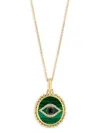 Effy Women's 14k Yellow Gold, Malachite & Diamond Evil Eye Pendant Necklace In Yellow Gold