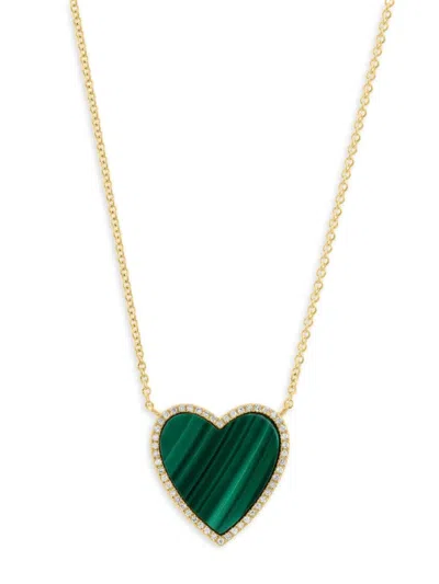 Effy Women's 14k Yellow Gold, Malachite & Diamond Pendant Necklace