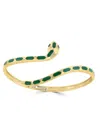 Effy Women's 14k Yellow Gold Malachite, Tsavorite & Diamond Snake Bangle Bracelet In Brown