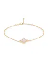 Effy Women's 14k Yellow Gold, Mother Of Pearl & Diamond Clover Bracelet In Yellow Gold