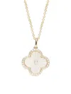 EFFY WOMEN'S 14K YELLOW GOLD, MOTHER OF PEARL & DIAMOND FLORAL NECKLACE