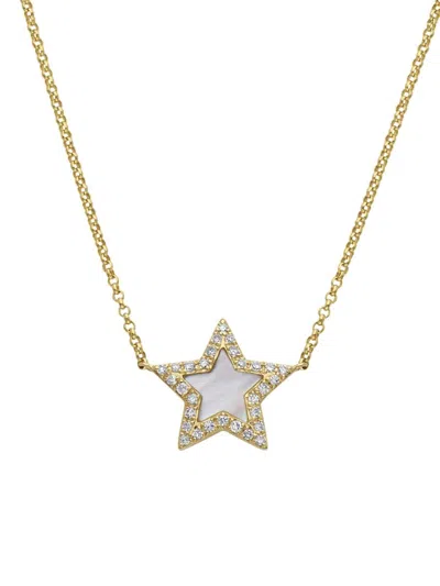 Effy Women's 14k Yellow Gold, Mother Of Pearl & Diamond Star Pendant Necklace
