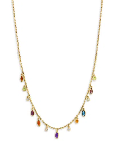 Effy Women's 14k Yellow Gold, Multi Stone & 0.07 Tcw Diamond Necklace