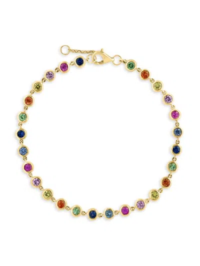 Effy Women's 14k Yellow Gold, Multicolor Sapphire & Tsavorite Bracelet