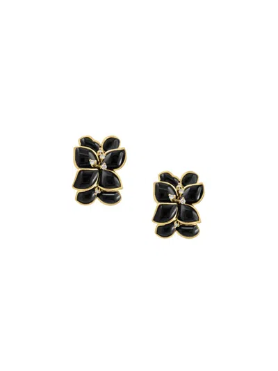 Effy Women's 14k Yellow Gold, Onyx & Diamond Drop Earrings