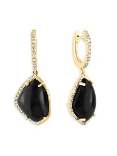 Effy Women's 14k Yellow Gold, Onyx & Diamond Drop Earrings