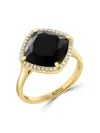 Effy Women's 14k Yellow Gold, Onyx & Diamond Ring In Onyx