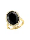Effy Women's 14k Yellow Gold, Onyx & Diamond Ring In Onyx