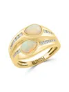 Effy Women's 14k Yellow Gold, Opal & 0.23 Tcw Diamond Ring In Gold