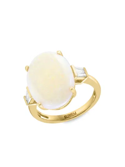 Effy Women's 14k Yellow Gold, Opal & Diamond Ring