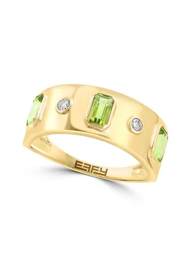 Effy Women's 14k Yellow Gold, Peridot & Diamond Ring