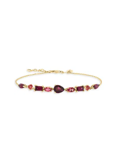 Effy Women's 14k Yellow Gold, Rhodolite & Pink Tourmaline Bracelet