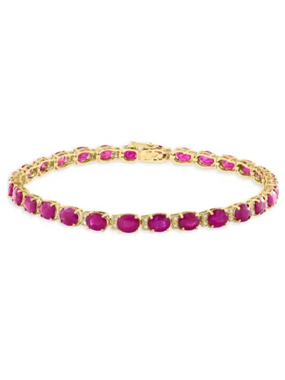 Effy Women's 14k Yellow Gold, Ruby & Diamond Bracelet