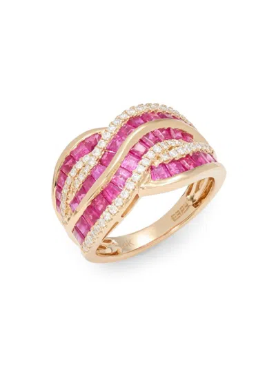 Effy Women's 14k Yellow Gold, Ruby & Diamond Ring
