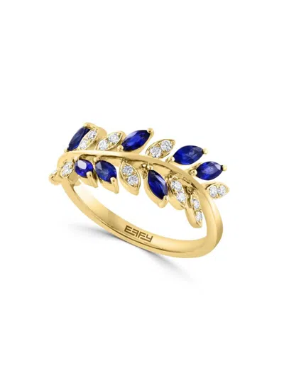 Effy Women's 14k Yellow Gold, Sapphire & Diamond Ring In Blue