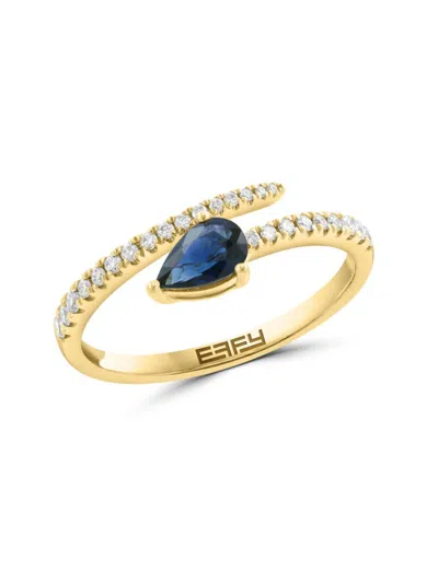 Effy Women's 14k Yellow Gold, Sapphire & Diamond Ring