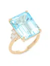 Effy Women's 14k Yellow Gold, Sky Blue Topaz & Diamond Ring In Yellow Gold