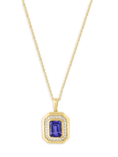 Effy Women's 14k Yellow Gold, Tanzanite & Diamond Pendant Necklace