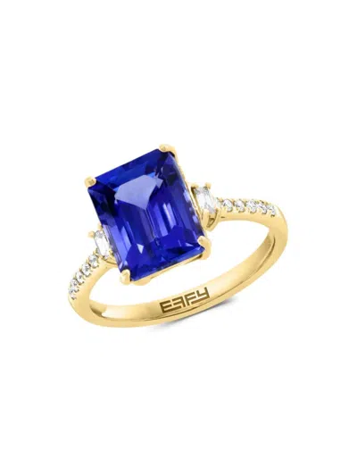 Effy Women's 14k Yellow Gold, Tanzanite & Diamond Ring