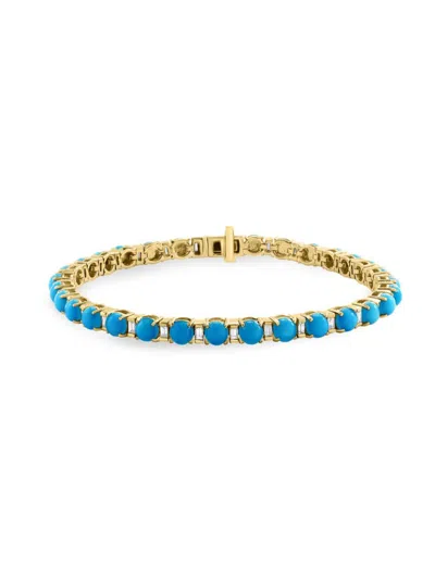 Effy Women's 14k Yellow Gold, Turquoise & Diamond Bracelet