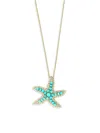 Effy Women's 14k Yellow Gold, Turquoise & Diamond Pendant Necklace In Turquoise