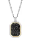 EFFY WOMEN'S 14K YELLOW GOLDPLATED STERLING SILVER & BLACK SPINEL PENDANT NECKLACE