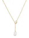 Effy Women's 18k Goldplated Sterling Sliver, 19-27mm Freshwater Pearl & White Topaz Lariat Necklace In White