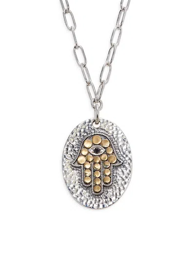 Effy Women's 18k Yellow Gold, Sterling Silver & Diamond Hamsa Pendant Necklace