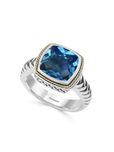Effy Women's Balissima Sterling Silver And 18 K Yellow Gold Blue Topaz Ring