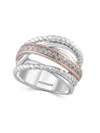 Effy Women's Diamond, Sterling Silver And 14k Rose Gold Ring In Silver