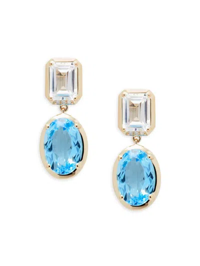Effy Women's   14k Yellow Gold & Multi-stone Drop Earrings In Blue