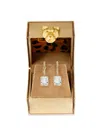 EFFY WOMEN'S EFFY RADIANT VALUE 14K YELLOW GOLD, WHITE TOPAZ & DIAMOND HUGGIE EARRINGS