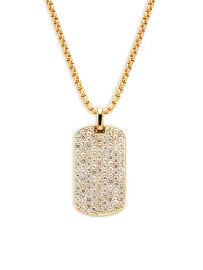 Effy Women's Goldplated Sterling Silver & White Sapphire Dog Tag Pendant Necklace